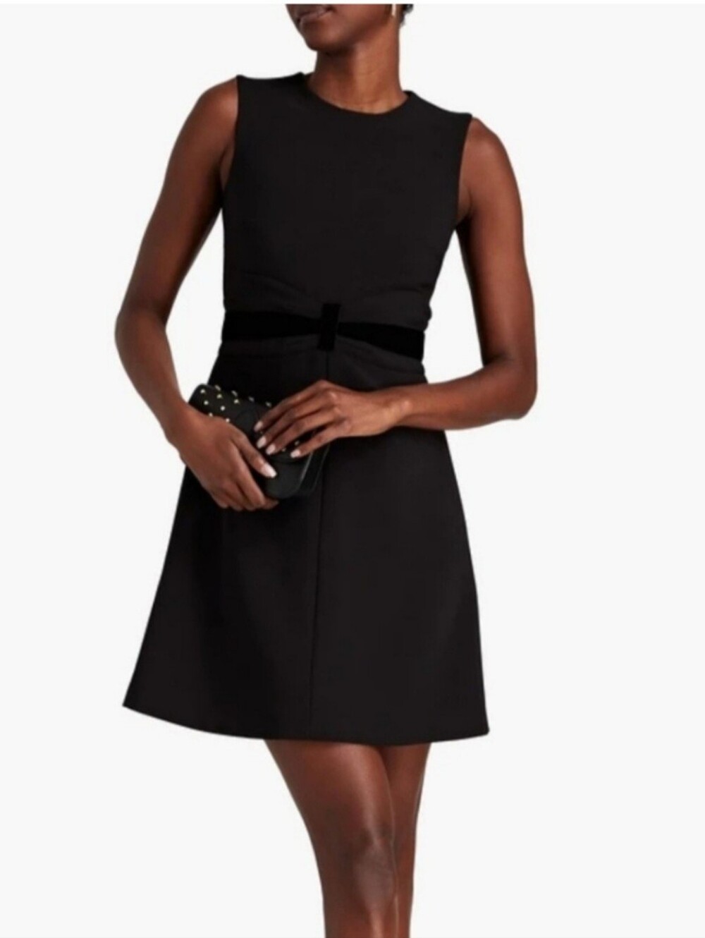 RED Valentino Velvet-trimmed Crepe Mini Dress 10 EU 46